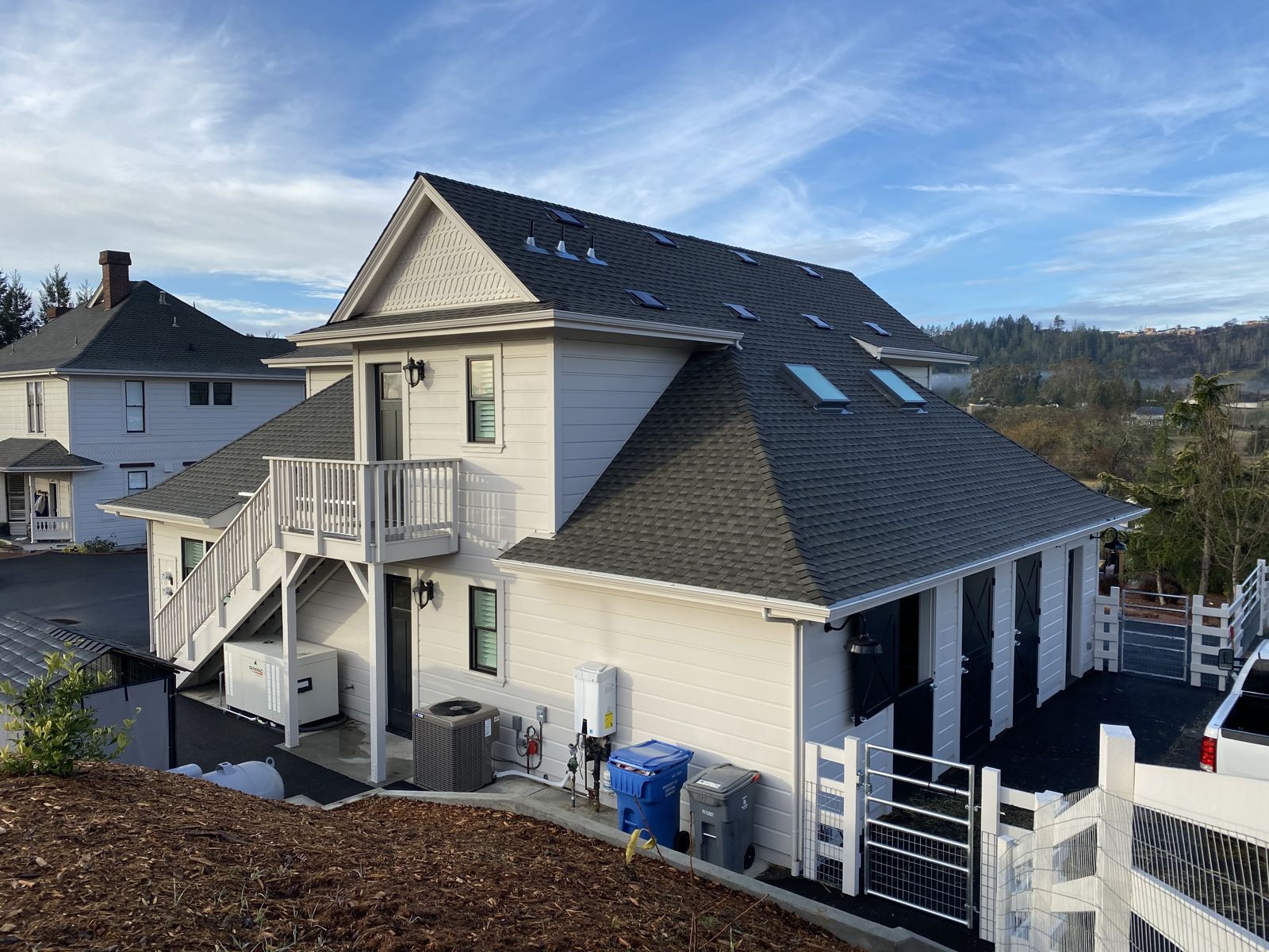 Detached garage with finished living space above