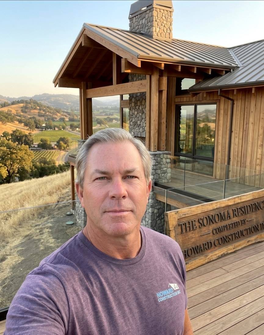 Philip Howard at completed Sonoma Residence hillside home